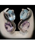 Boucles Topaze bleue & Améthyste Argent 925