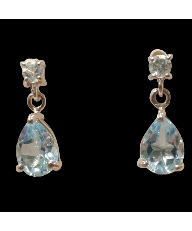 Boucles Topaze bleue Argent 925