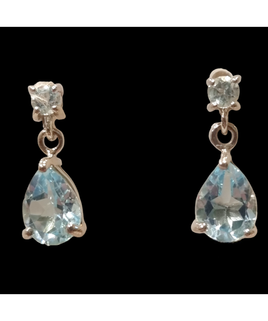 Boucles Topaze bleue Argent 925