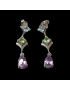 Boucles Péridot Topaze bleue & Améthyste Argent 925
