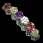 Bracelet Améthyste Grenat Péridot & Zirconium Fleur
