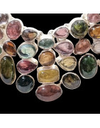 Collier Tourmaline Multicolore sertie Argent 925