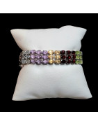 Bracelet Améthyste Citrine Grenat Péridot & Topaze Argent 925