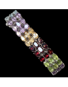 Bracelet Améthyste Citrine Grenat Péridot & Topaze Argent 925