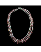 Collier Tourmaline multicolore & Perles