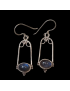 Boucles Labradorite sertie Argent 925