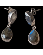 Boucles Labradorite Goutte Argent 925