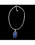 Pendentif Labradorite Argent 925 sur collier Labradorite facettées