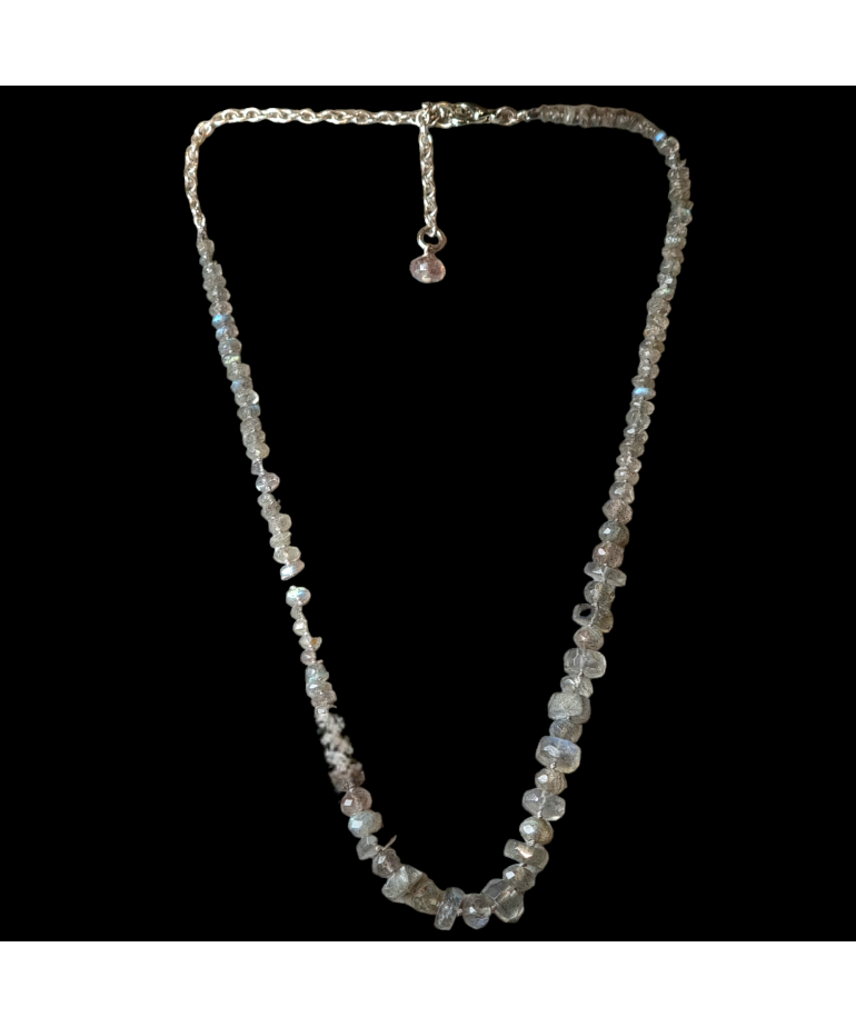 Collier Labradorite facettées baroque