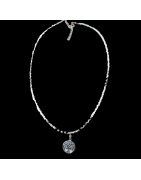 Collier Labradorite perles facettées Arbre de vie Argent 925