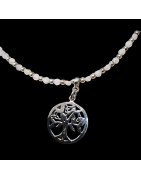 Collier Labradorite perles facettées Arbre de vie Argent 925