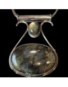 Pendentif Labradorite et chaîne Argent 925