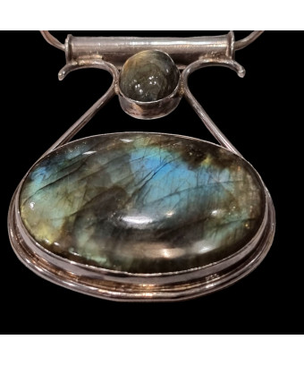 Pendentif Labradorite et chaîne Argent 925