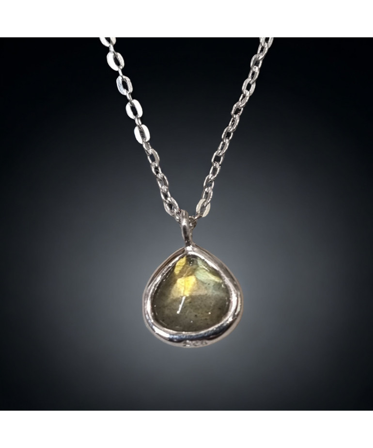 Pendentif Labradorite Argent 925 avec chaîne