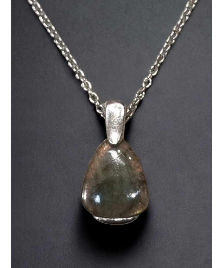 Pendentif Labradorite Argent 925 avec chaîne