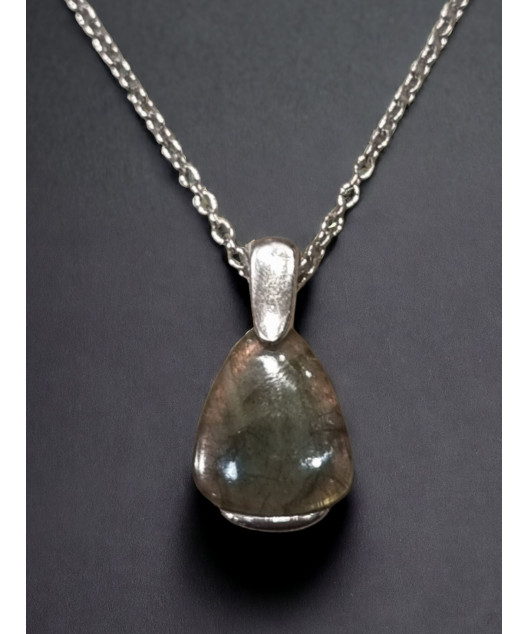Pendentif Labradorite Argent 925 avec chaîne
