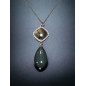 Pendentif Labradorite Goutte et Pierre facettée Argent 925