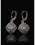 Boucles Labradorite losanges Argent 925