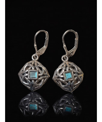 Boucles Labradorite losanges Argent 925