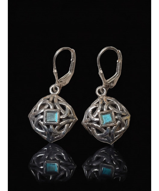 Boucles Labradorite losanges Argent 925