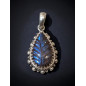 Pendentif Labradorite Feuille Argent 925
