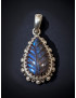 Pendentif Labradorite Feuille Argent 925