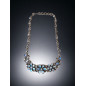 Collier Labradorite Fleurs serties & chaîne Argent 925