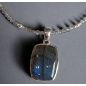 Pendentif Labradorite sur Collier labradorite perles facettées Argent 925