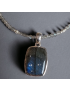 Pendentif Labradorite sur Collier labradorite perles facettées Argent 925