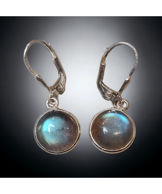 Boucles Labradorite rondes Argent 925