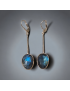 Boucles Labradorite facettées pendants Argent 925