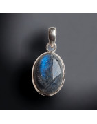 Pendentif Labradorite ovale Argent 925