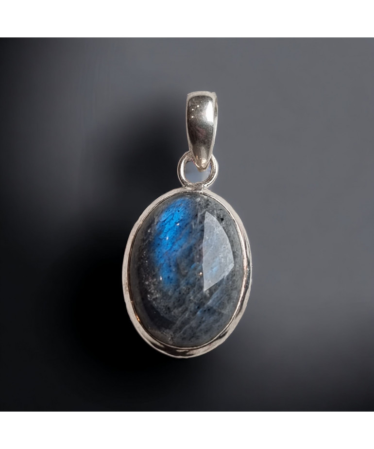 Pendentif Labradorite ovale Argent 925