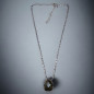 Pendentif Labradorite et Chaîne perles d'émail Acier