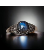 Bracelet Labradorite Ethnique rigide Argent 925