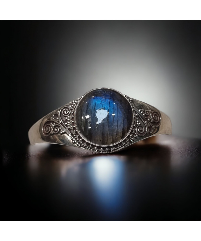 Bracelet Labradorite Ethnique rigide Argent 925