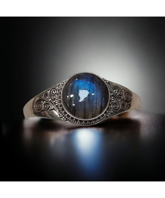 Bracelet Labradorite Ethnique rigide Argent 925