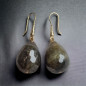 Boucles Labradorite facettées Plaqué or