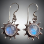 Boucles Pierre de lune Soleil Argent 925