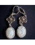 Boucles Pierre de lune & Zirconium Argent 925