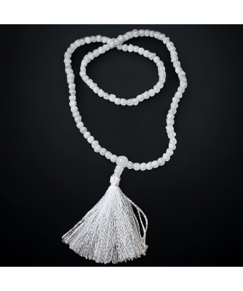 Collier Mala Pierre de lune 108 pierres rondes 8mm