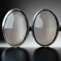 Boucles Pierre de lune grise sertie Argent 925
