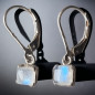 Boucles Pierre de lune sertie Argent 925