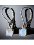 Boucles Pierre de lune sertie Argent 925