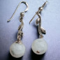 Boucles Pierre de lune Boules Argent 925 (s)