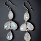 Boucles Pierre de lune pendants Argent 925