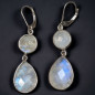 Boucles Pierre de lune facettée A+ Argent 925