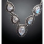 Collier Pierre de lune sertie sur chaîne Argent 925