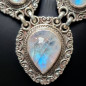 Collier Pierre de lune sertie sur chaîne Argent 925