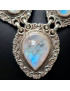 Collier Pierre de lune sertie sur chaîne Argent 925